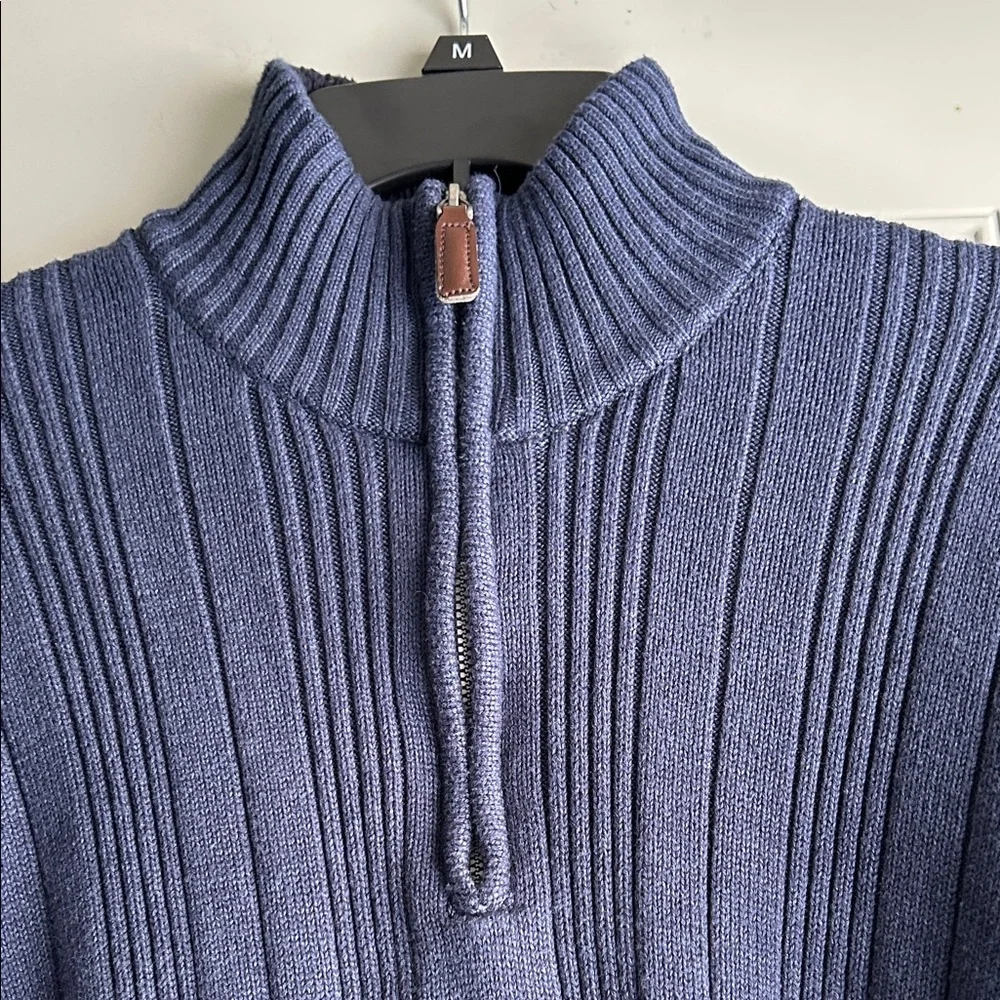 Tricots St. Raphael Men's Navy Blue Quarter -Zip Sweater - Size XXL